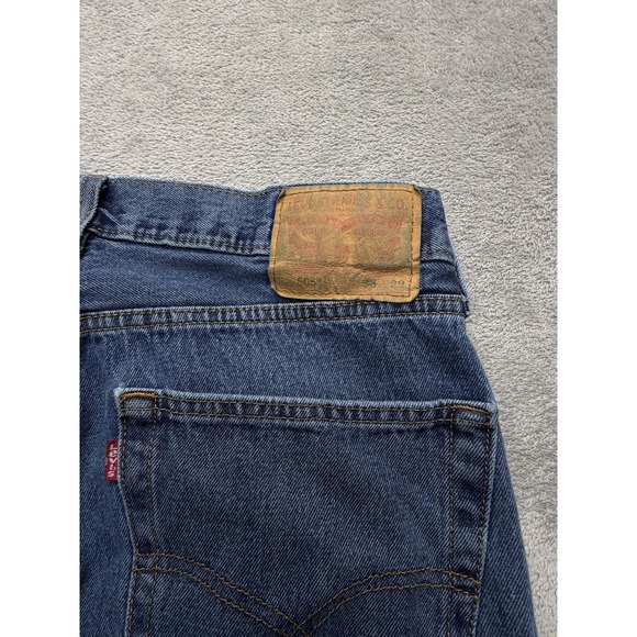 Levis 505 Jeans Mens Measured 35x28 Blue Regular Fit Straight Leg 5 Pocket - Picture 6 of 11